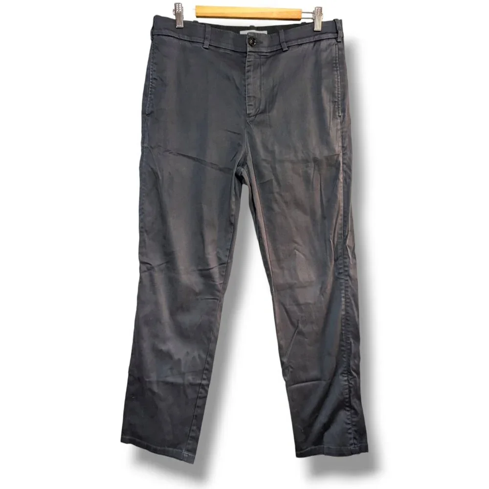 Hill City Pants Mens 34 x 33 Dark Gray Chino Pants Straight Leg